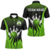 Custom Flame Bowling Polo Shirt For Men Bowling Team Shirt League Bowling Polo Shirt, Personalized Bowling Team Shirt