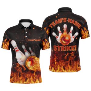 Custom Flames Bowling Shirt For Men, Strike&hellip;