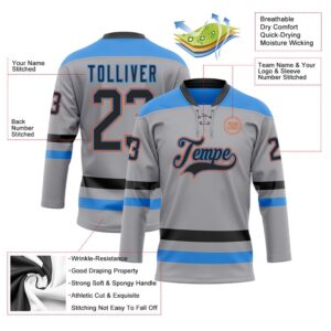 Custom Gray Black Powder Blue Orange Hockey Lace Neck Jersey New Hockey Jersey Personali Sport Team Jersey Shirt 3 g55qej.jpg