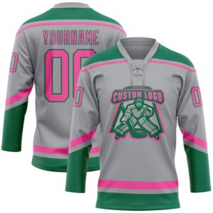 Custom Gray Pink Kelly Green Hockey Lace Neck Jersey New Hockey Jersey Personali Sport Team Jersey Shirt 2 hgydfo.jpg