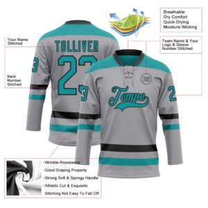 Custom Gray Teal Black Hockey Lace Neck Jersey New Hockey Jersey Personali Sport Team Jersey Shirt 3 cff3lh.jpg