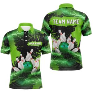 Custom Green Bowling Polo Shirts For Men&hellip;