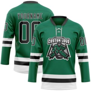 Custom Kelly Green Black White Hockey Lace Neck Jersey New Hockey Jersey Personali Sport Team Jersey Shirt 2 drbnya.jpg