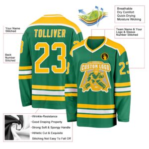 Custom Kelly Green Gold White Hockey Jersey New Hockey Jersey Personali Sport Team Jersey Shirt 3 supnvs.jpg