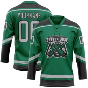 Custom Kelly Green Gray Black Hockey Lace Neck Jersey New Hockey Jersey Personali Sport Team Jersey Shirt 2 ggdhax.jpg