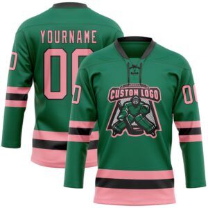 Custom Kelly Green Medium Pink Black Hockey Lace Neck Jersey New Hockey Jersey Personali Sport Team Jersey Shirt 2 b5oagc.jpg