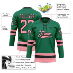 Custom Kelly Green Medium Pink Black Hockey Lace Neck Jersey New Hockey Jersey Personali Sport Team Jersey Shirt 3 nkt6jx.jpg