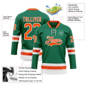 Custom Kelly Green Orange White Hockey Lace Neck Jersey New Hockey Jersey Personali Sport Team Jersey Shirt 3 lof8wj.jpg