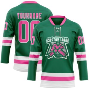 Custom Kelly Green Pink White Hockey Lace Neck Jersey New Hockey Jersey Personali Sport Team Jersey Shirt 2 p8rbpg.jpg