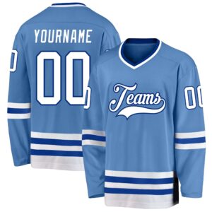 Custom Light Blue White Royal Hockey Jersey,&hellip;