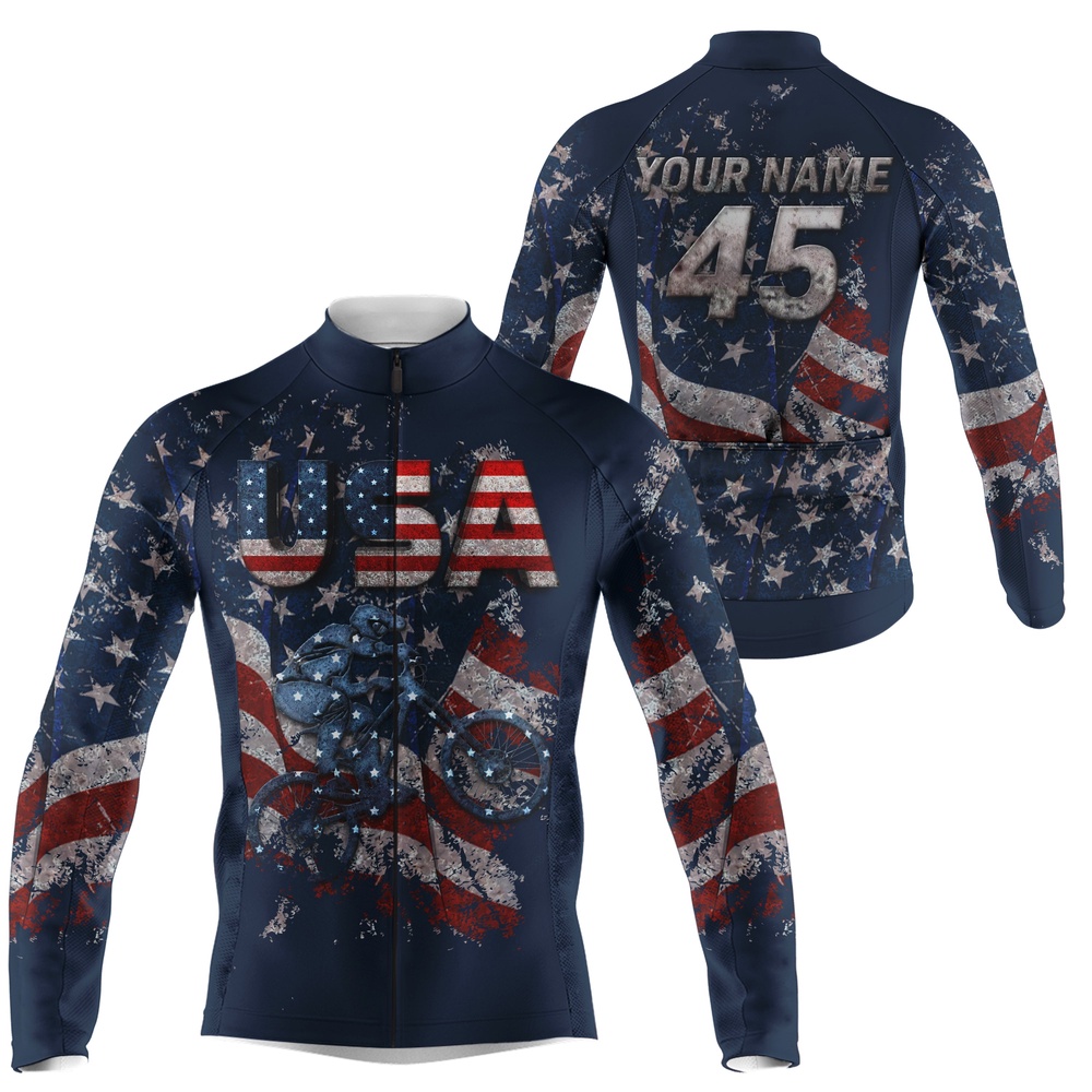 Custom Mens American Cycling Jersey Anti Uv Usa Team Racing Shirt Bicycling Cycle Gear, Custom Mono Cycling Jersey