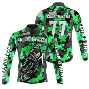 Custom Mens Cycling Jersey Green Camo Anti&hellip;