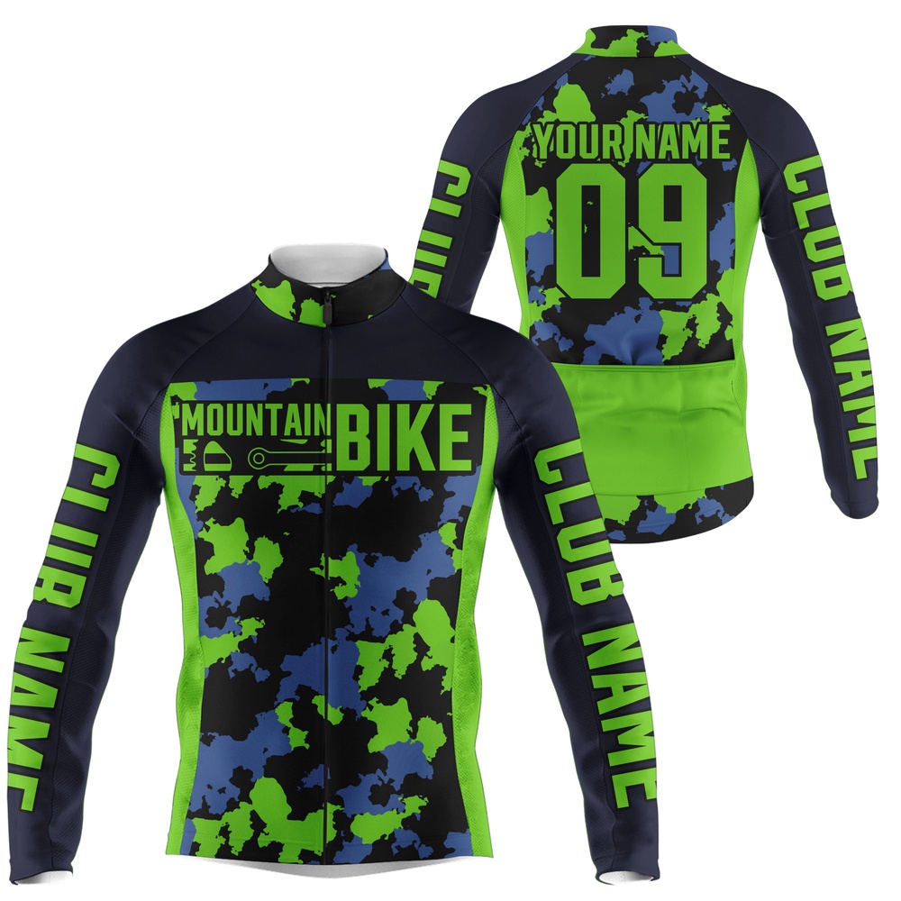 Custom Mens Cycling Jersey With 3 Pockets Green Camo Anti Uv Motocross Road Mountain Bike Gear, Custom Mono Cycling Jersey Custom Mens Cycling Jersey With 3 Pockets Green Camo Anti Uv Motocross Road Mountain Bike Gear, Custom Mono Cycling Jersey