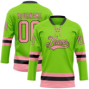Custom Neon Green Medium Pink Black Hockey&hellip;