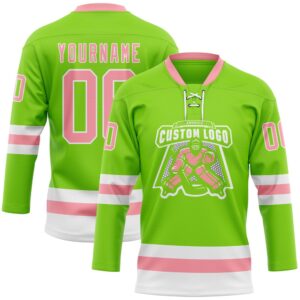 Custom Neon Green Medium Pink White Hockey Lace Neck Jersey New Hockey Jersey Personali Sport Team Jersey Shirt 2 i7fcf3.jpg