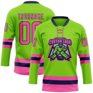 Custom Neon Green Pink Navy Hockey Lace Neck Jersey New Hockey Jersey Personali Sport Team Jersey Shirt 2 mkwgzc.jpg