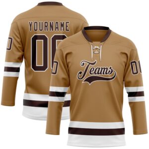 Custom Old Gold Brown White Hockey Lace&hellip;