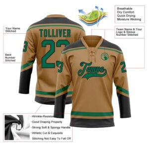 Custom Old Gold Kelly Green Black Hockey Lace Neck Jersey New Hockey Jersey Personali Sport Team Jersey Shirt 3 jktsmu.jpg