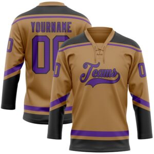 Custom Old Gold Purple Black Hockey Lace&hellip;