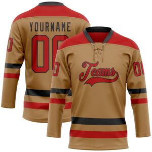 Custom Old Gold Red Black Hockey Lace&hellip;