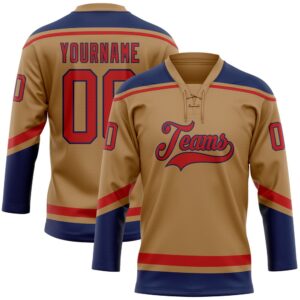 Custom Old Gold Red Navy Hockey Lace&hellip;