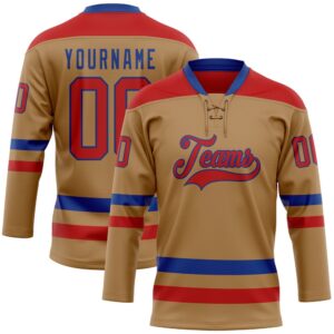 Custom Old Gold Red Royal Hockey Lace&hellip;
