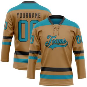 Custom Old Gold Teal Black Hockey Lace&hellip;