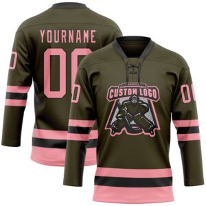 Custom Olive Medium Pink Black Salute To Service Hockey Lace Neck Jersey New Hockey Jersey Personali Sport Team Jersey Shirt 2 qk9bwc.jpg