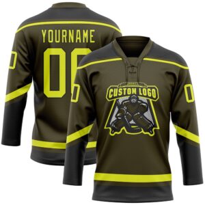 Custom Olive Neon Yellow Black Salute To Service Hockey Lace Neck Jersey New Hockey Jersey Personali Sport Team Jersey Shirt 2 snfhb5.jpg