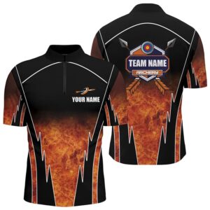 Custom Orange Black Archery Men Jersey Shirt&hellip;