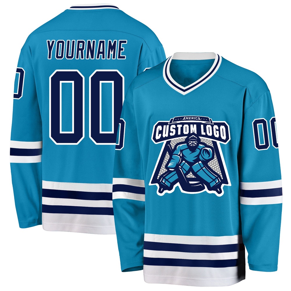 Custom Panther Blue Navy White Hockey Jersey, New Hockey Jersey, Personali Sport Team Jersey Shirt