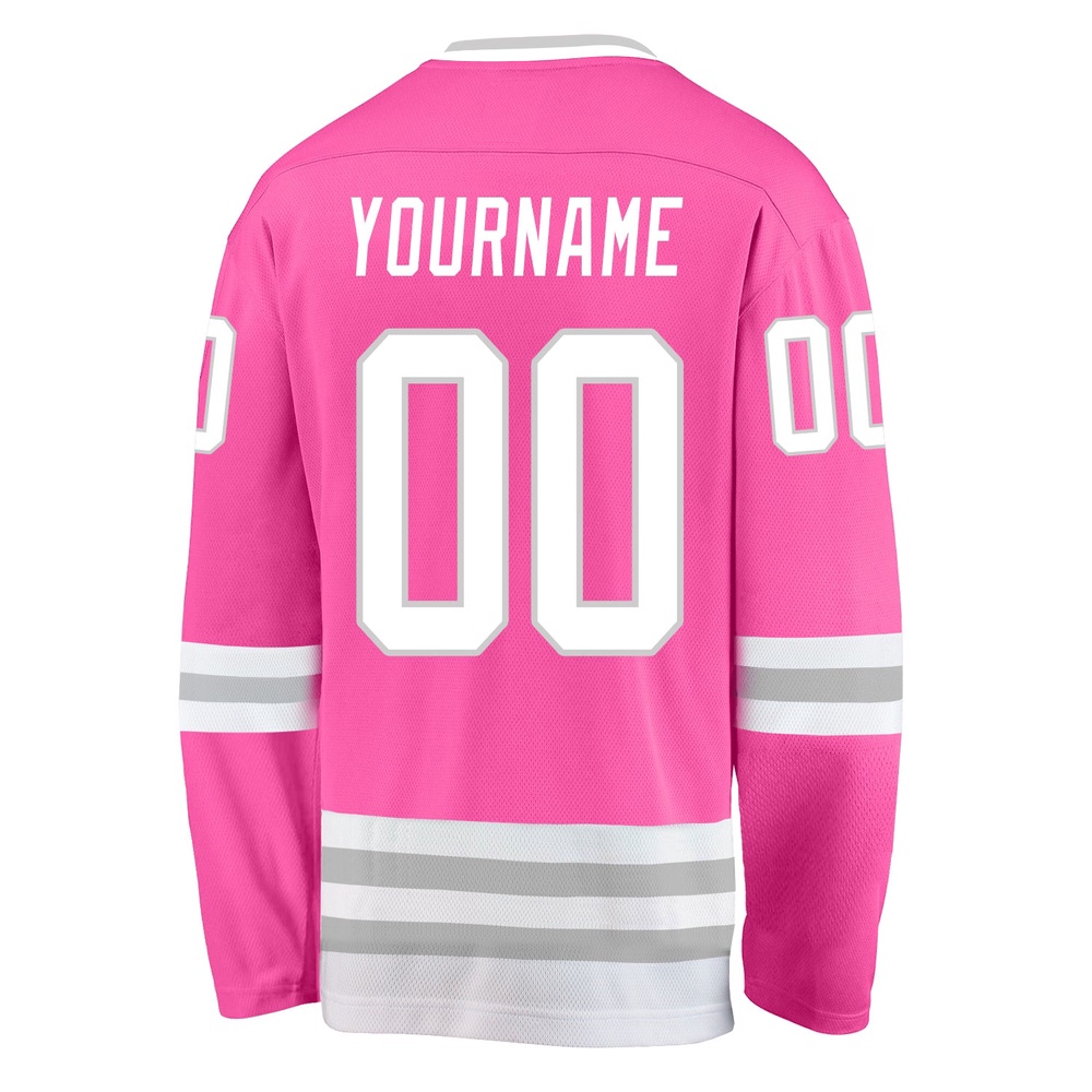 Custom Pink White Gray Hockey Jersey, New Hockey Jersey, Personali Sport Team Jersey Shirt