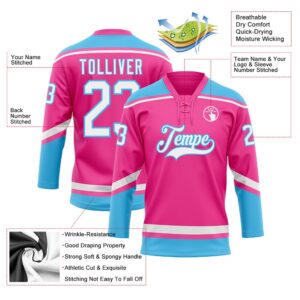 Custom Pink White Sky Blue Hockey Lace Neck Jersey New Hockey Jersey Personali Sport Team Jersey Shirt 3 bevdt2.jpg