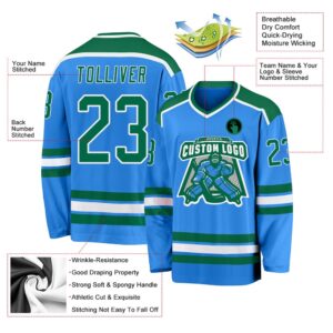 Custom Powder Blue Kelly Green White Hockey Jersey New Hockey Jersey Personali Sport Team Jersey Shirt 3 df2cr4.jpg