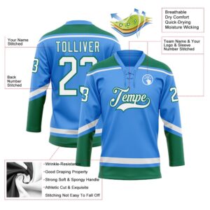 Custom Powder Blue White Kelly Green Hockey Lace Neck Jersey New Hockey Jersey Personali Sport Team Jersey Shirt 3 vx0z9k.jpg