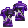 Custom Purple Camo Skull Bowling Polo Shirts Men Team Bowling Polo Shirt Bowling League Outfit, Personalized Bowling Team Shirt Custom Purple Camo Skull Bowling Polo Shirts Men Team Bowling Polo Shirt Bowling League Outfit, Personalized Bowling Team Shirt