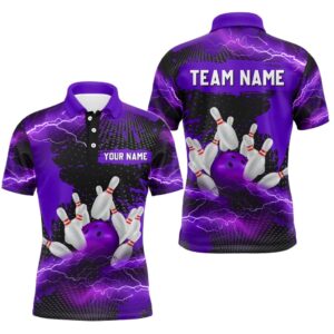 Custom Purple Bowling Polo Shirts Men &&hellip;