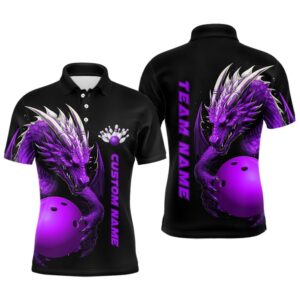 Custom Purple Dragon Men Bowling Polo Shirts&hellip;