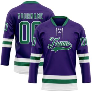 Custom Purple Kelly Green White Hockey Lace&hellip;
