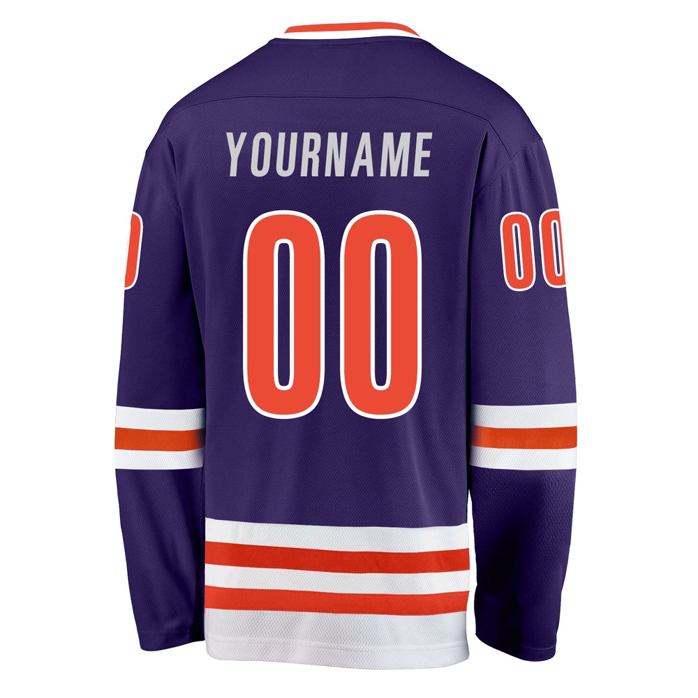 Custom Purple Orange White Hockey Jersey, New Hockey Jersey, Personali Sport Team Jersey Shirt