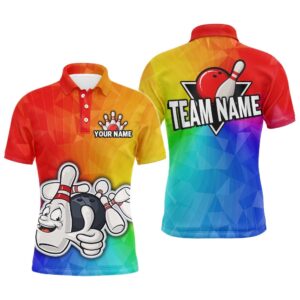 Custom Rainbow Bowling Shirt For Men Bowling&hellip;