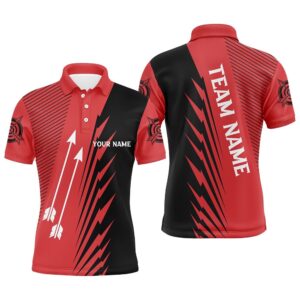 Custom Red Black Archery Arrows Polo Shirts&hellip;