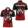 Custom Red Camo Skull Bowling Polo Shirts Men Team Bowling Polo Shirt Bowling League Outfit, Personalized Bowling Team Shirt Custom Red Camo Skull Bowling Polo Shirts Men Team Bowling Polo Shirt Bowling League Outfit, Personalized Bowling Team Shirt