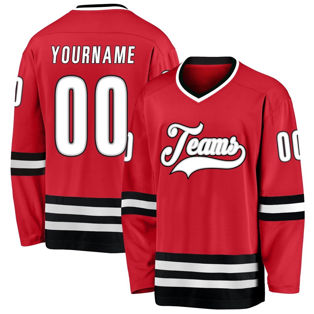 Custom Red White Black Hockey Jersey, New Hockey Jersey, Personali Sport Team Jersey Shirt