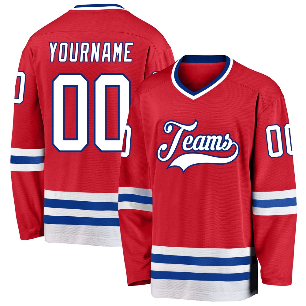 Custom Red White Royal Hockey Jersey, New Hockey Jersey, Personali Sport Team Jersey Shirt