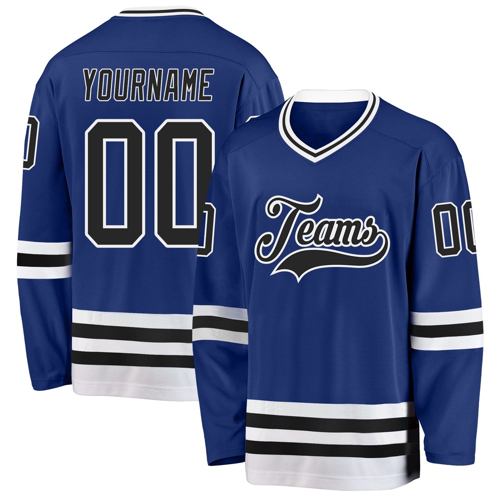 Custom Royal Black White Hockey Jersey, New Hockey Jersey, Personali Sport Team Jersey Shirt