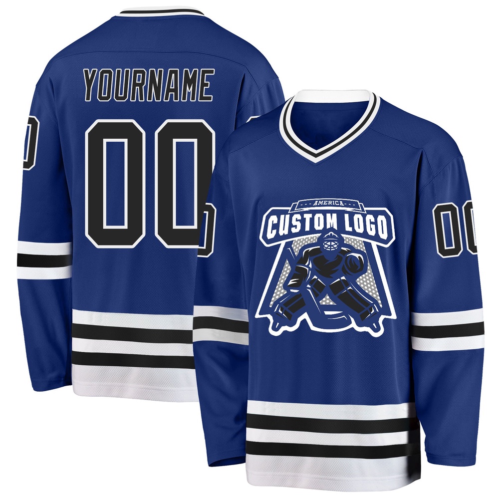 Custom Royal Black White Hockey Jersey, New Hockey Jersey, Personali Sport Team Jersey Shirt
