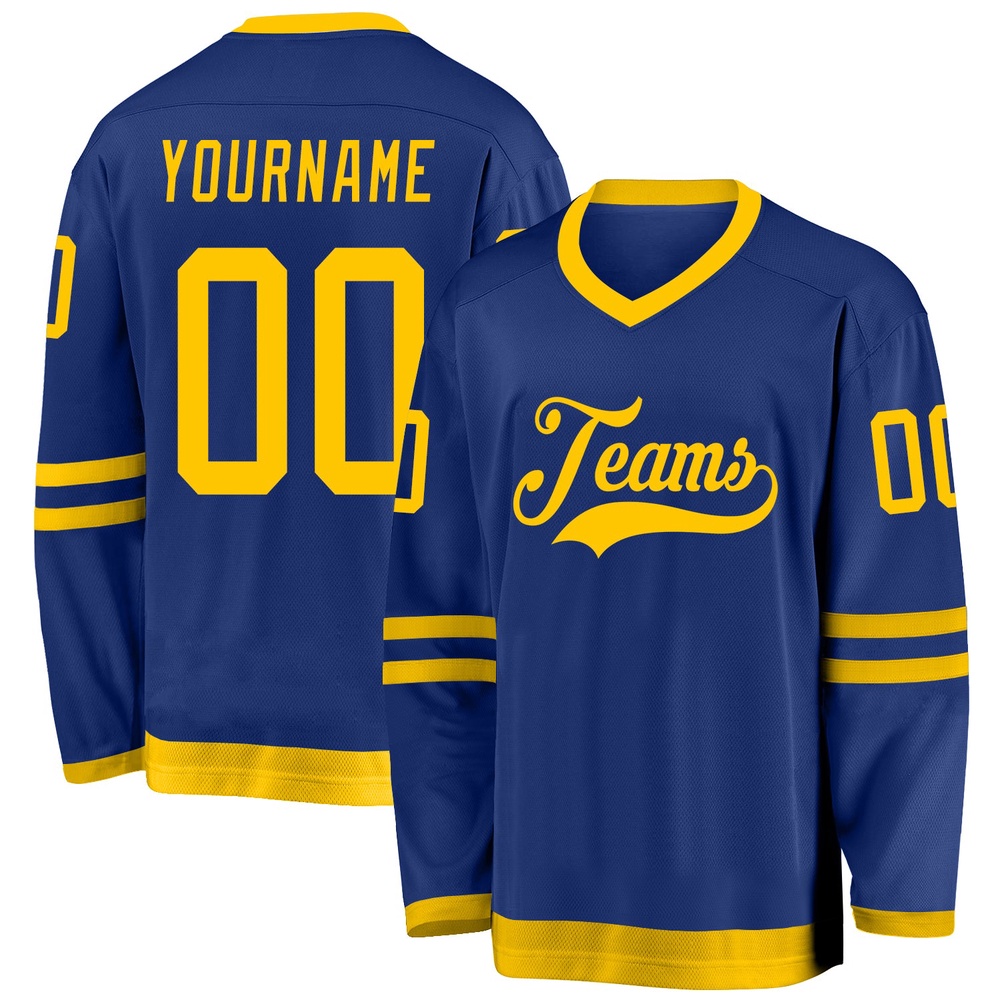 Custom Royal Gold Hockey Jersey, New Hockey Jersey, Personali Sport Team Jersey Shirt