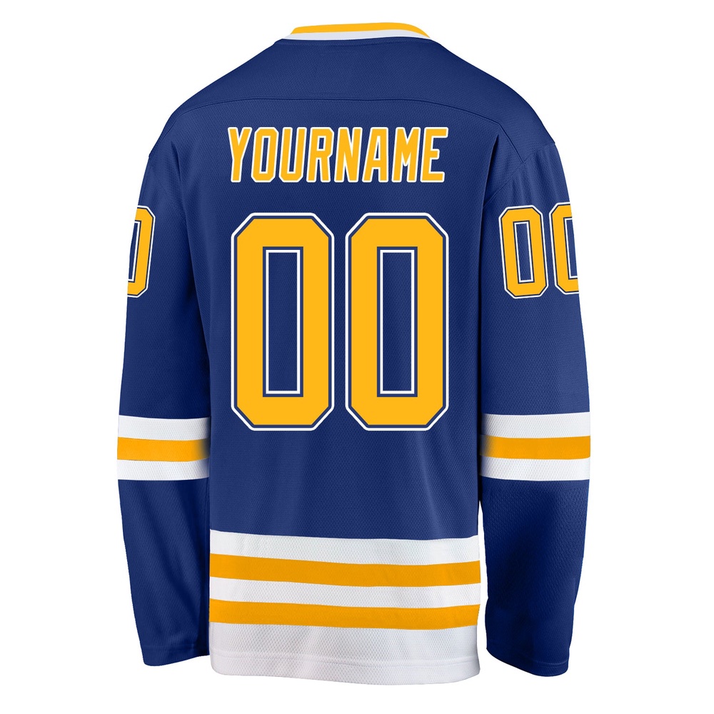 Custom Royal Gold White Hockey Jersey, New Hockey Jersey, Personali Sport Team Jersey Shirt