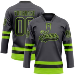 Custom Steel Gray Black Neon Green Hockey&hellip;